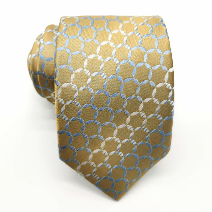 Corbata de seda pura con rayas hexagonales graduadas para hombre