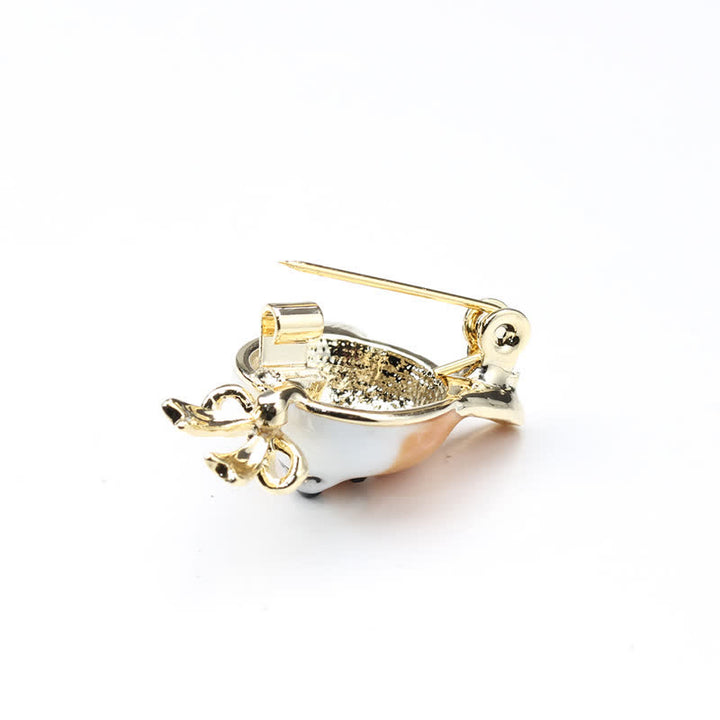 Broche unisex con forma de perro Shiba Inu esmaltado