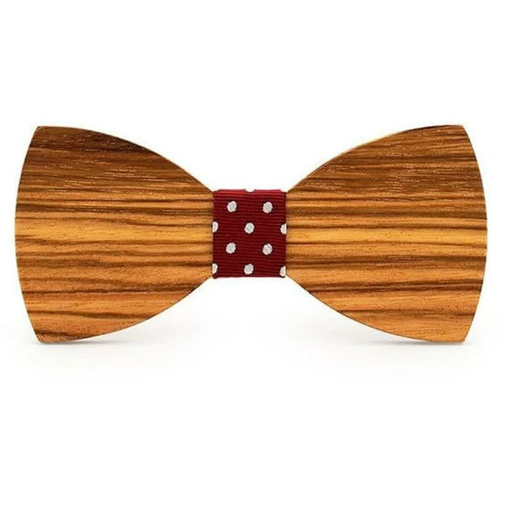 Pajarita de madera con vetas de madera natural para hombre