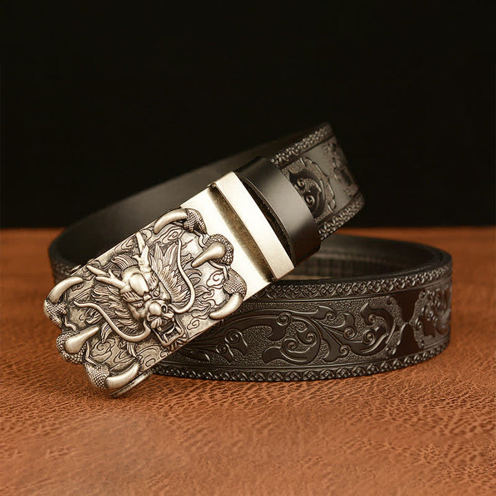 Cinturón de cuero con garra de dragón poderosa para hombre