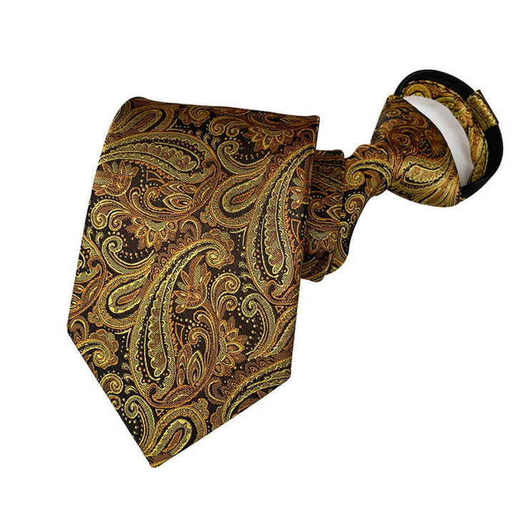 Corbata con cremallera y diseño retro de cachemira para hombre