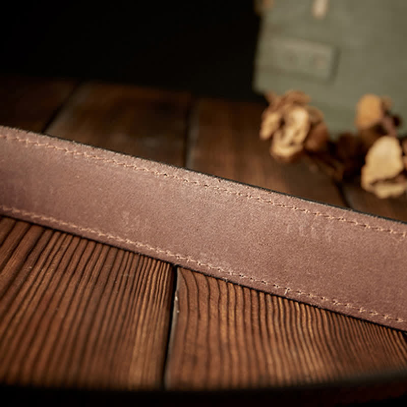 Cinturón de cuero vintage con hebilla de una sola punta para hombre