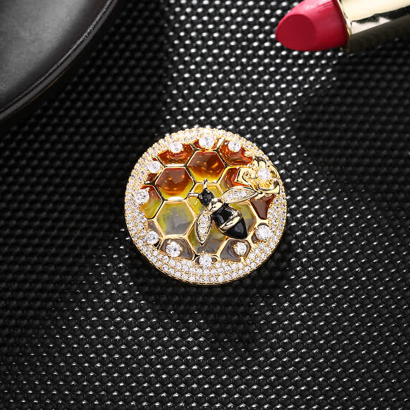 Broche de panal de abejas para mujer