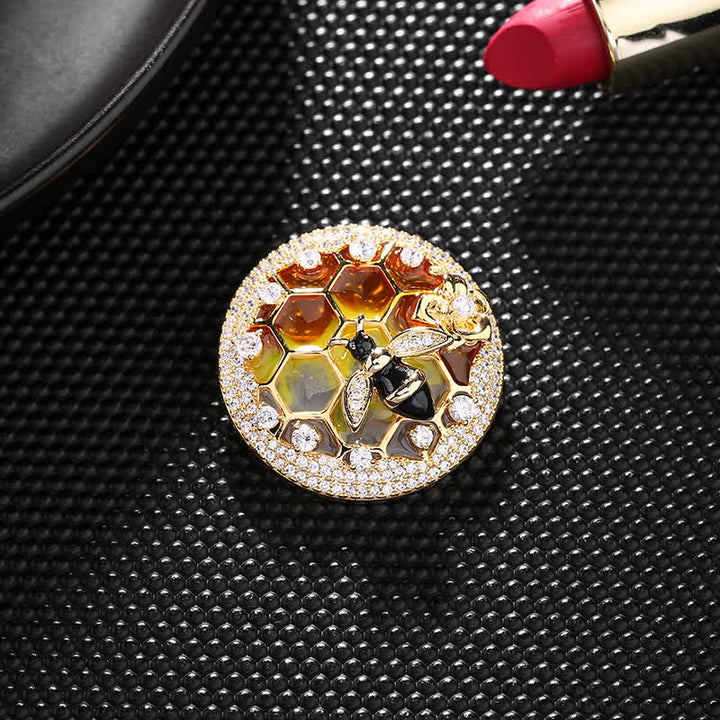 Broche de panal de abejas para mujer