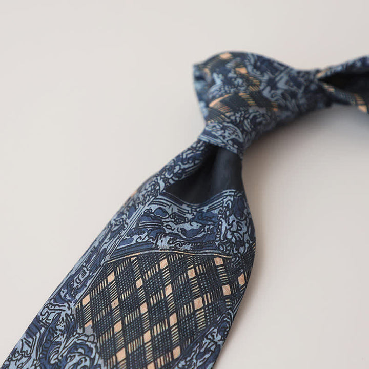 Corbata de hombre con pintura abstracta clásica