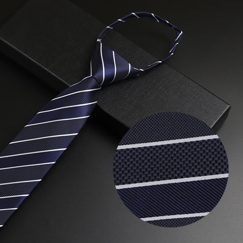Corbata formal con cremallera azul marino para hombre