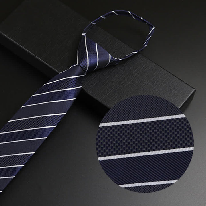 Corbata formal con cremallera azul marino para hombre