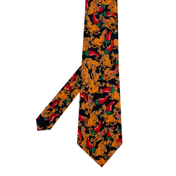 Corbata con estampado geométrico abstracto místico para hombre