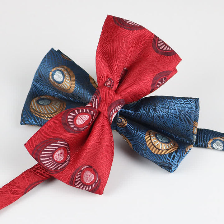 Pajarita con estampado de plumas de pavo real para hombre