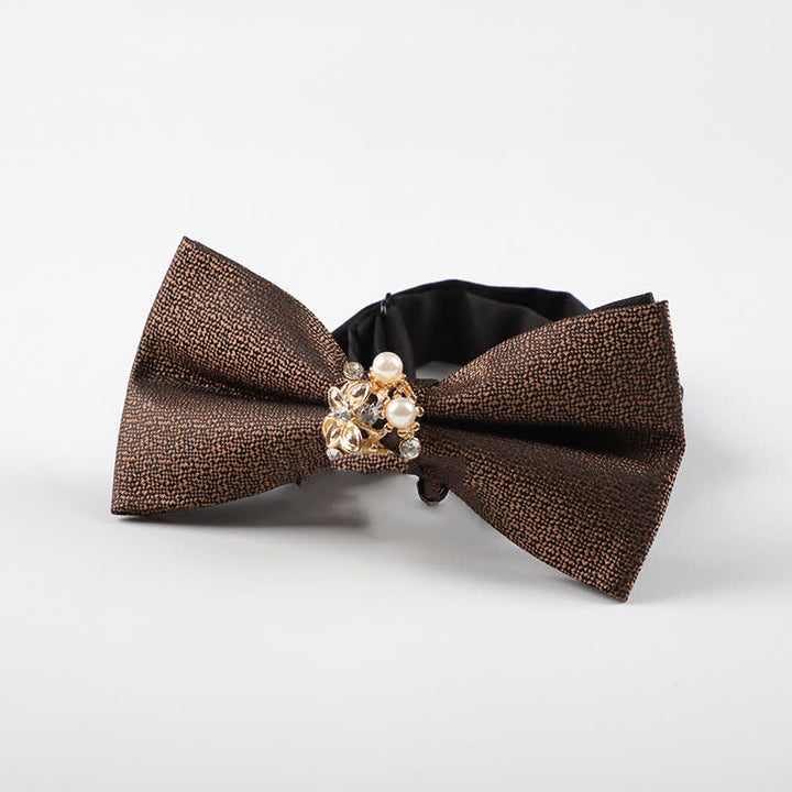 Pajarita de esmoquin formal con perlas para hombre