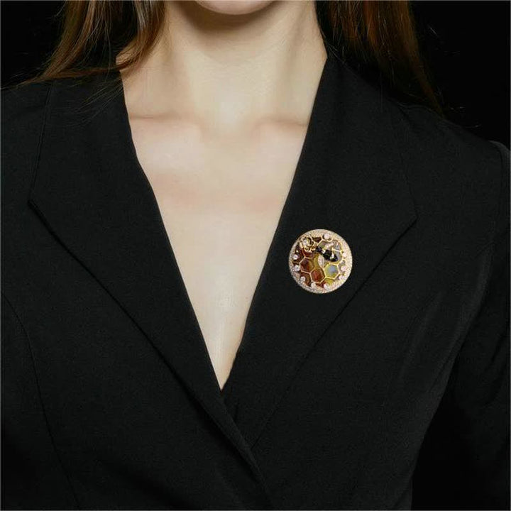 Broche de panal de abejas para mujer