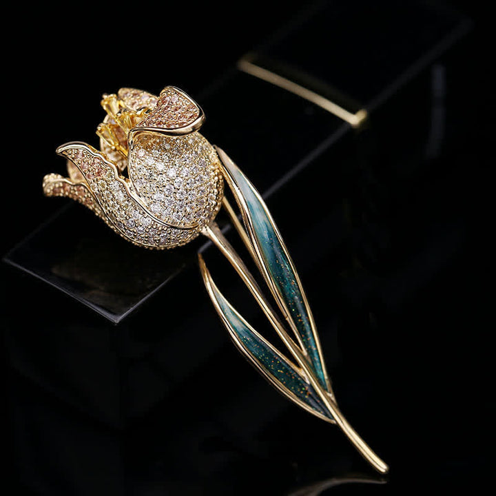 Broche de tulipán Deep Love para mujer