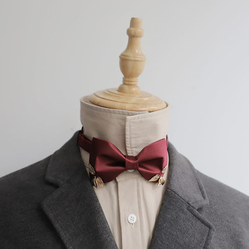 Pajarita de boda con diseño de hojas de jardín para hombre