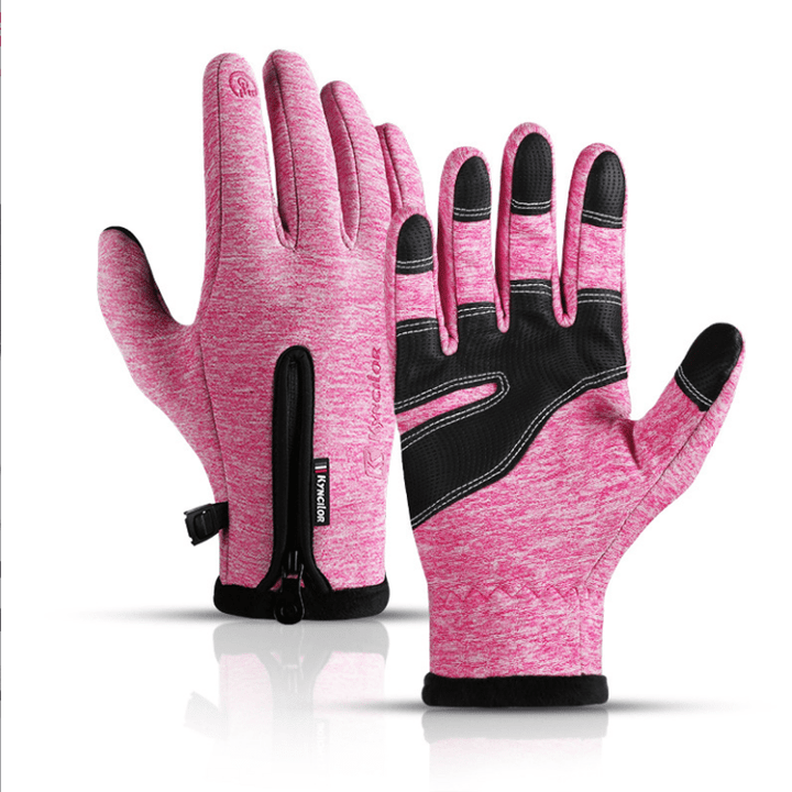 Guantes tácticos con cremallera impermeables para ciclismo al aire libre