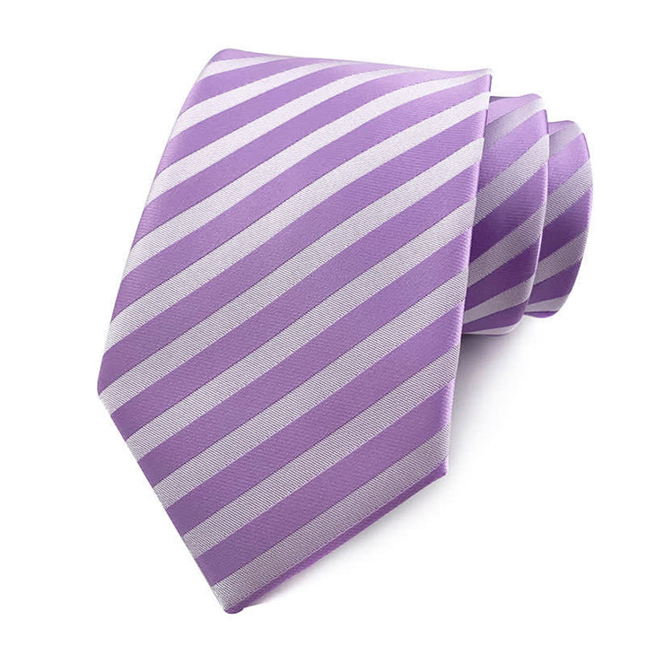 Corbata de rayas de cuadros de alta densidad variada para hombre 
