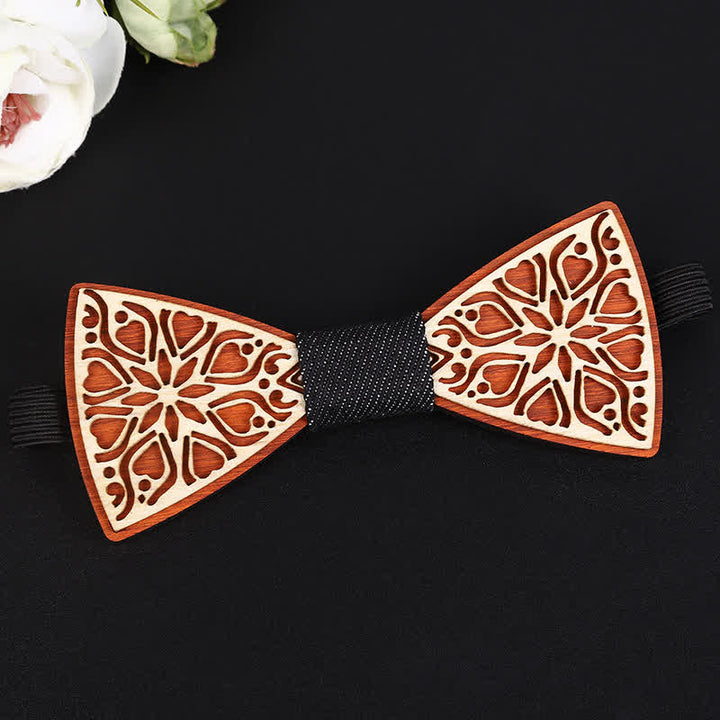Pajarita de madera con diseño floral majestuoso para hombre