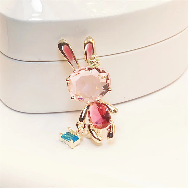 Broche de conejito rosa para mujer