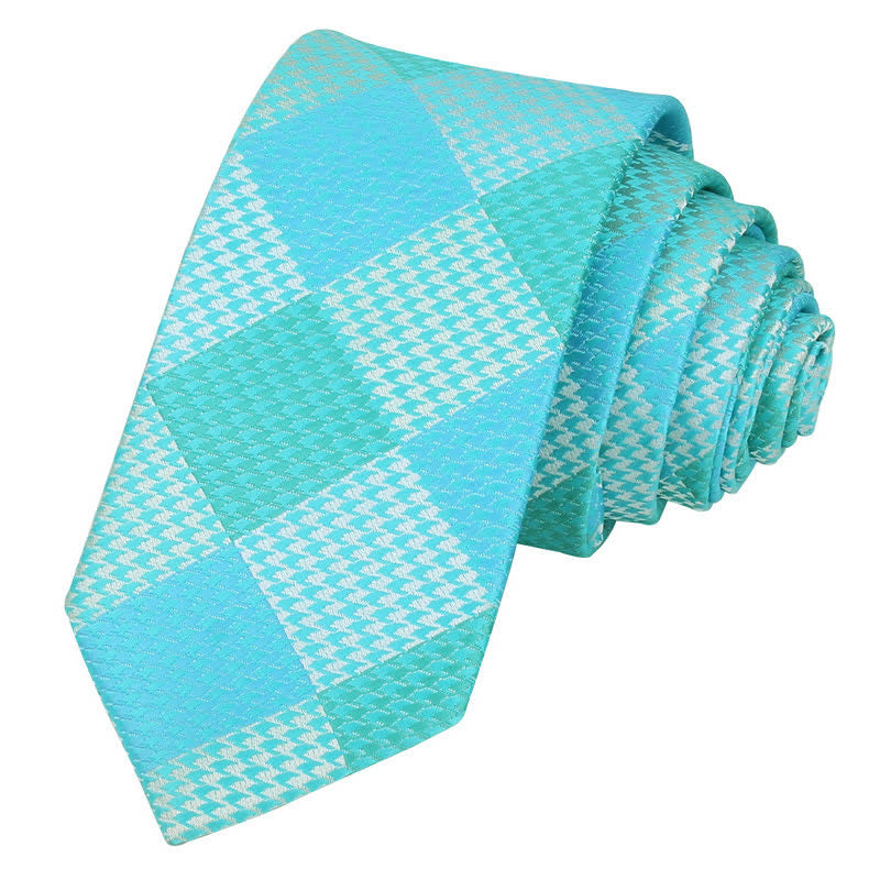 Corbata de cuadros grandes con diseño de patchwork visual para hombre