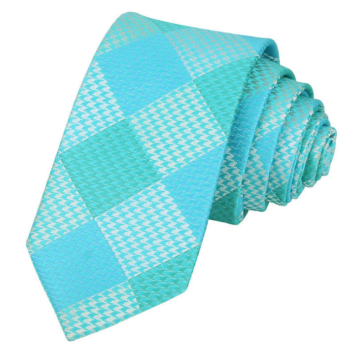 Corbata de cuadros grandes con diseño de patchwork visual para hombre