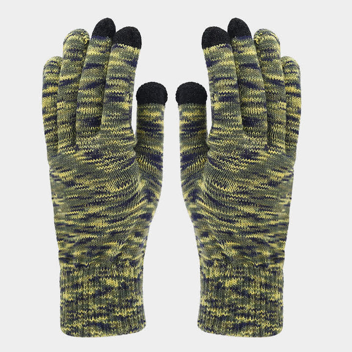 Juego de 3 guantes y bufanda unisex multicolores para teñir