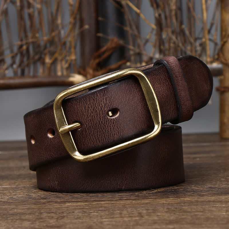 Cinturón elegante de cuero agrietado y desgastado para hombre