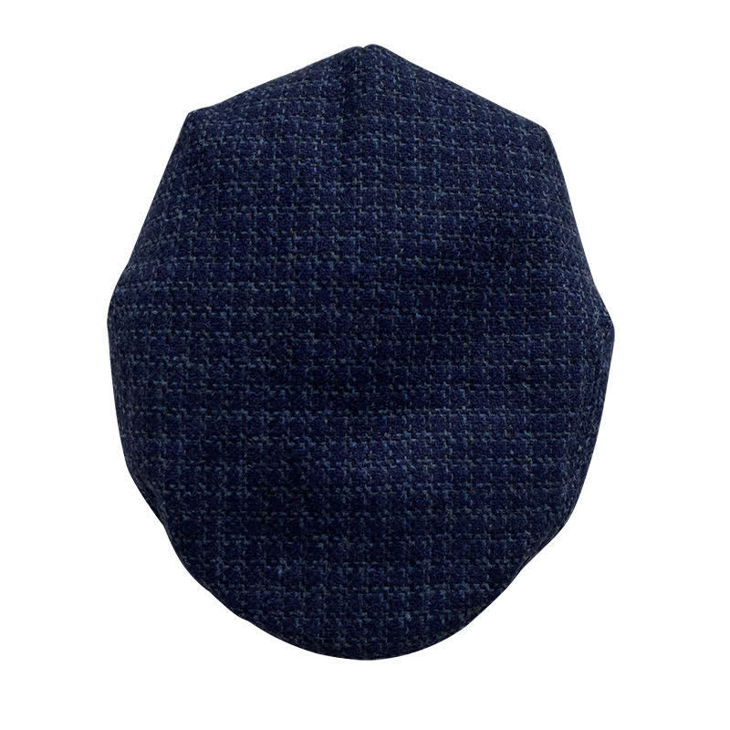Boina de cuadros azul marino para otoño e invierno