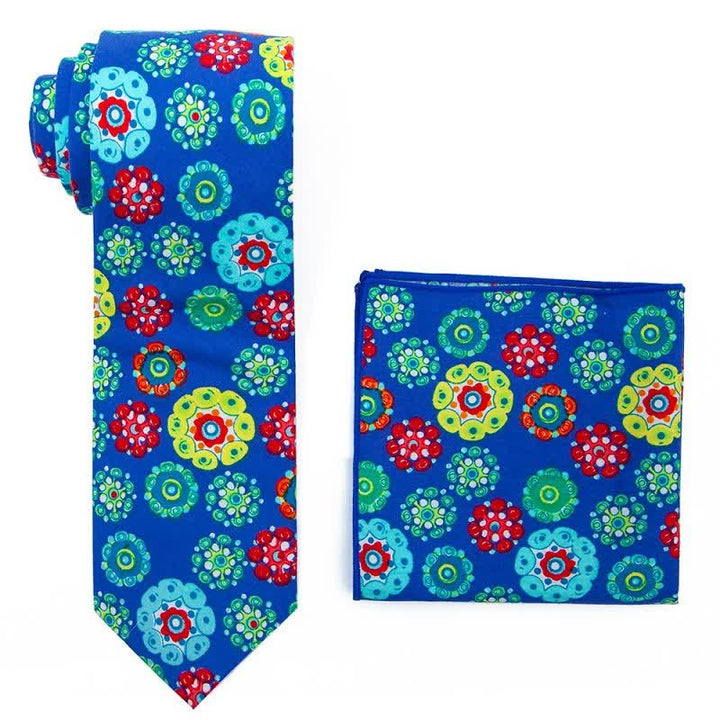 Conjunto de 2 corbatas florales estilo bohemio para hombre