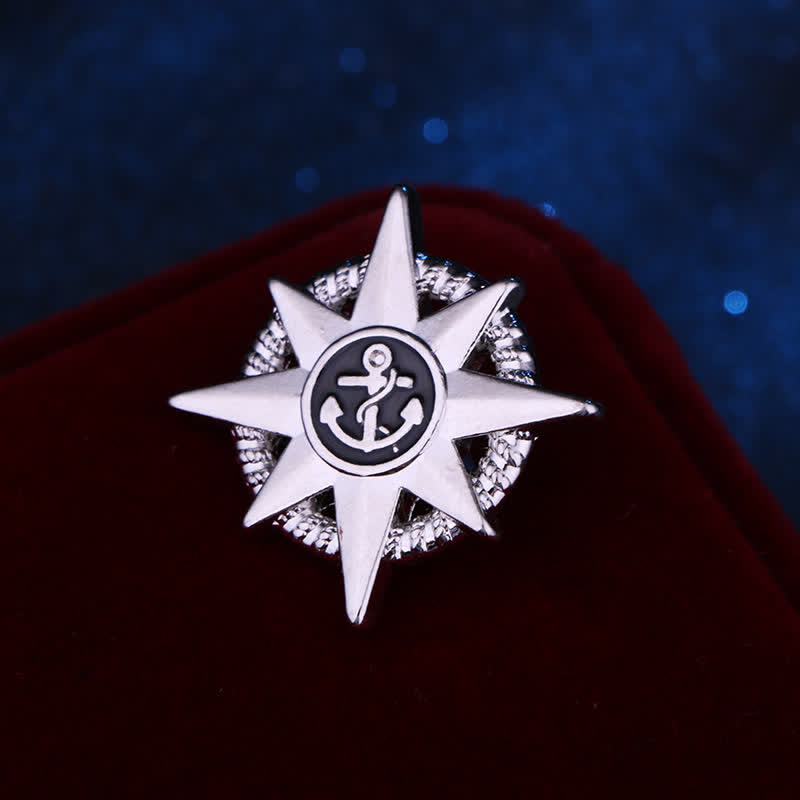 Broche de ancla de barco estelar para hombre