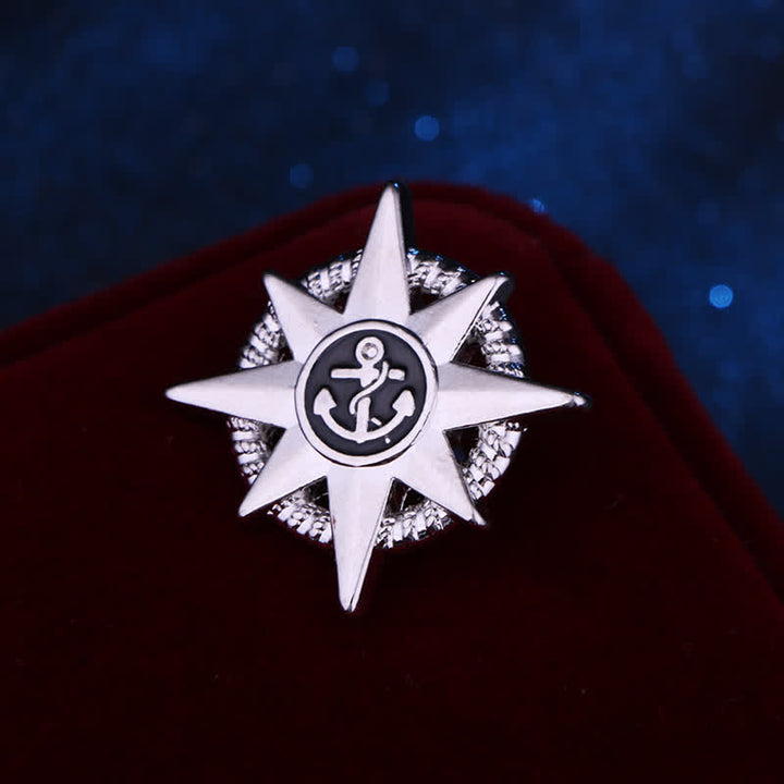 Broche de ancla de barco estelar para hombre