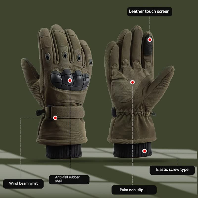 Guantes tácticos protectores térmicos de invierno para todos los dedos