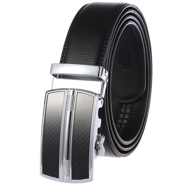 Cinturón de cuero con hebilla automática hueca simple para hombre