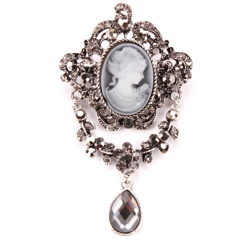 Broche de lágrima con camafeo para mujer