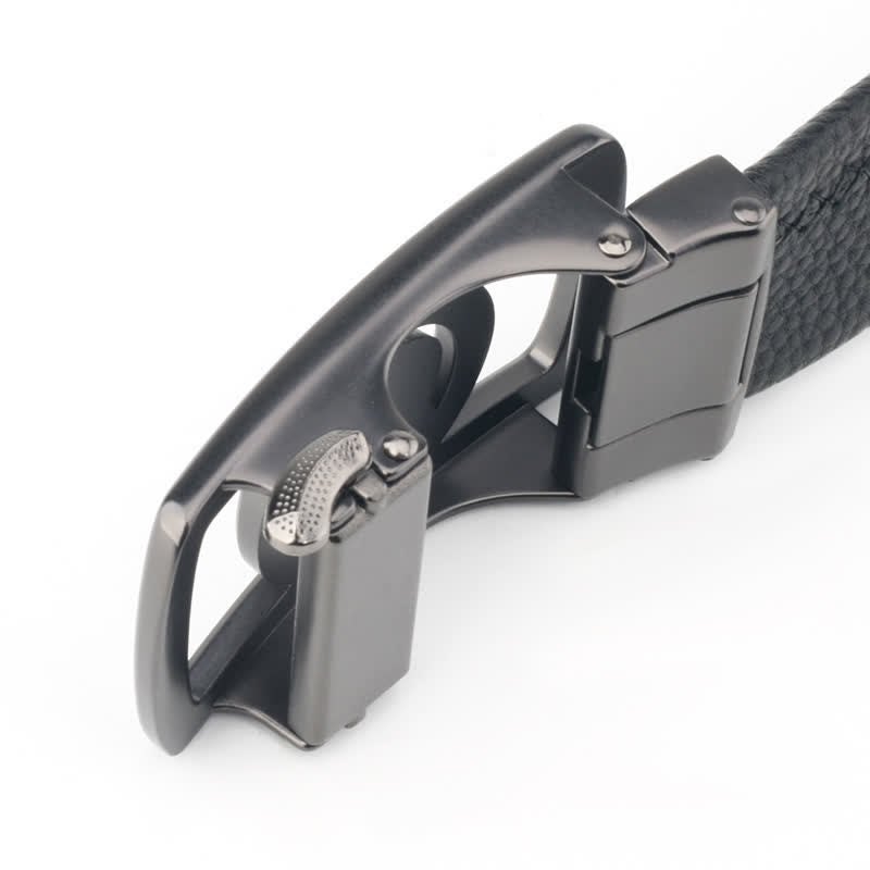 Cinturón de cuero con hebilla automática de cabeza de tigre para hombre