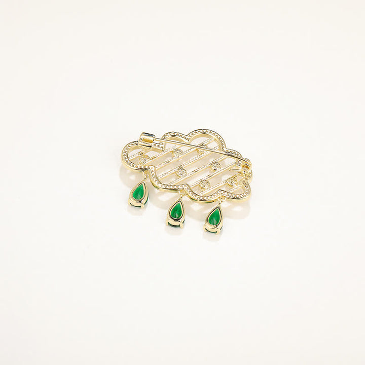 Broche de perlas con forma de nube lluviosa para mujer