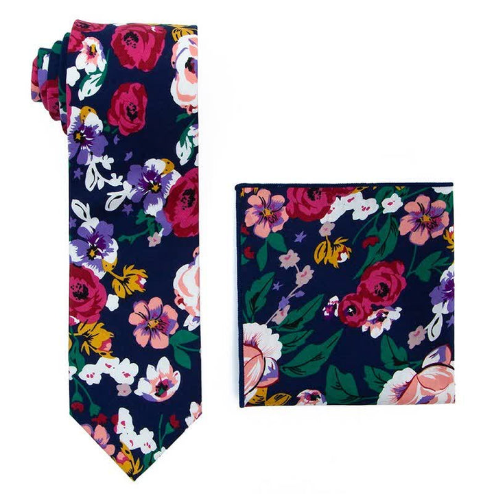 Conjunto de 2 corbatas florales estilo bohemio para hombre