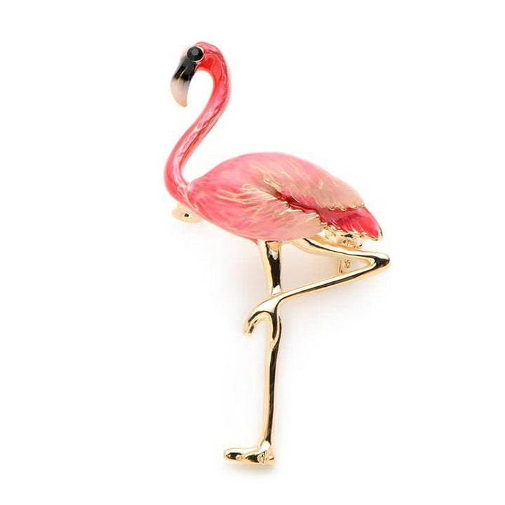 Broche de flamenco esmaltado exótico para mujer
