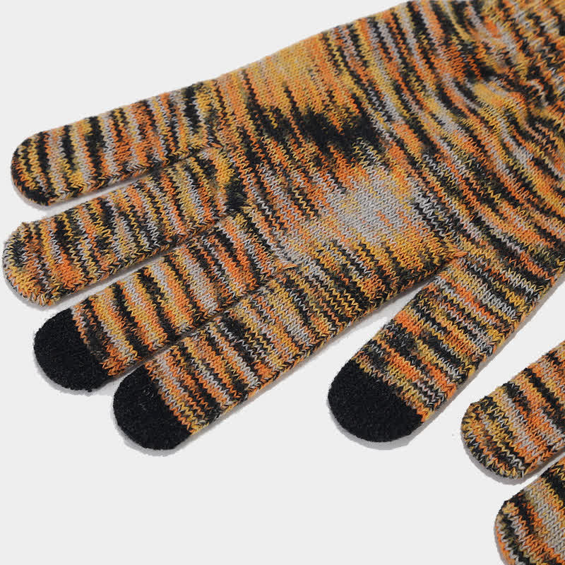 Juego de 3 guantes y bufanda unisex multicolores para teñir