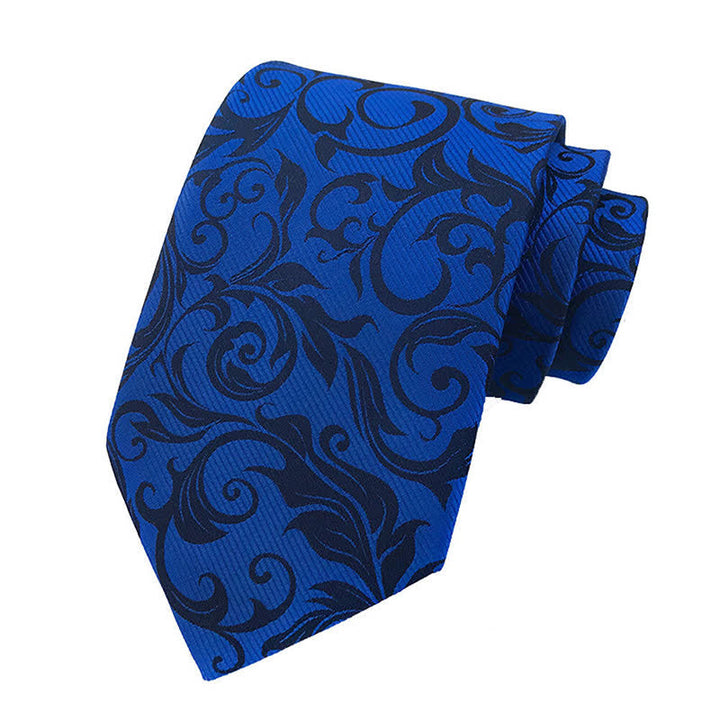 Conjunto de 2 corbatas con diseño floral en espiral para hombre