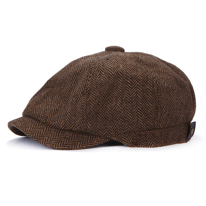 Boina octogonal con diseño de espiga retro