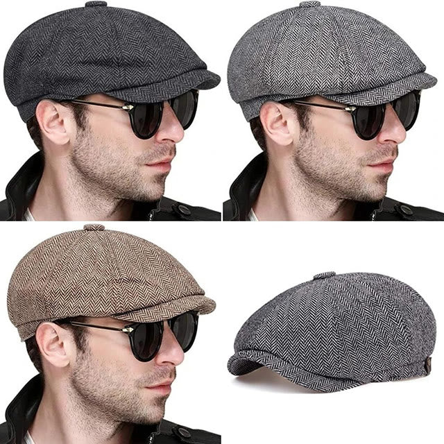 Boina octogonal de tweed de artista