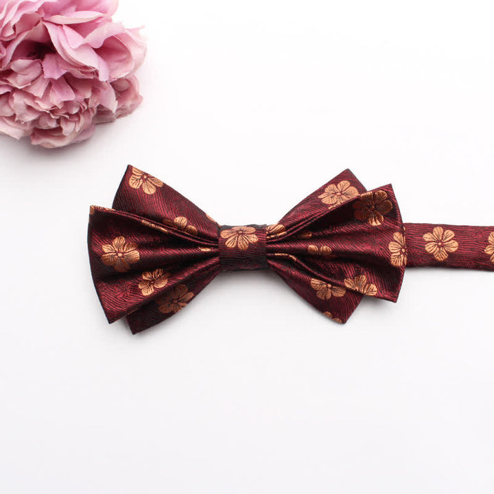 Pajarita de traje con textura de jacquard con colmillos para hombre