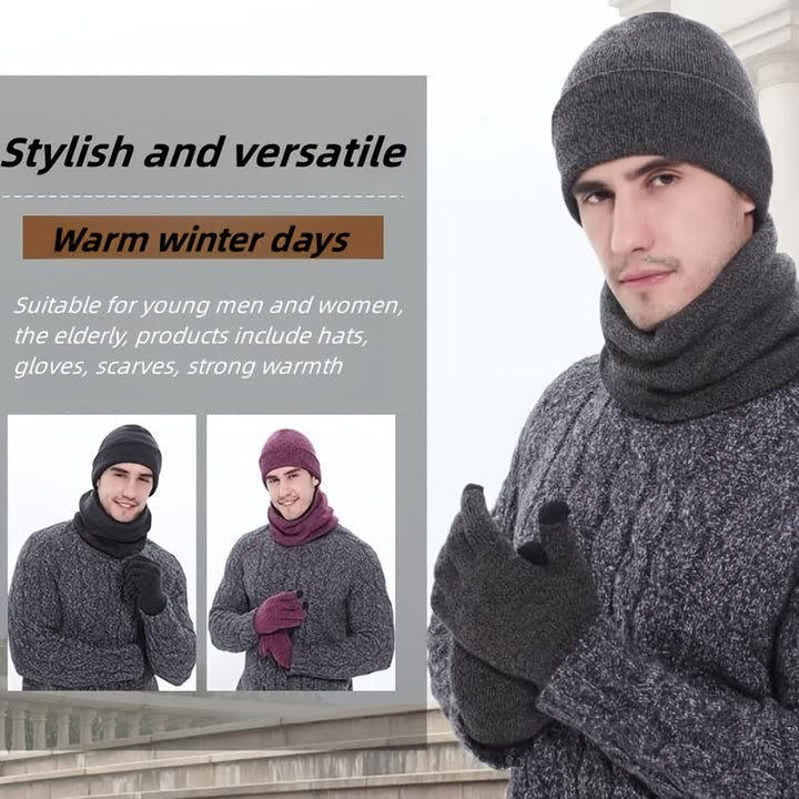 Juego de 3 gorros, bufandas y guantes para pantalla táctil