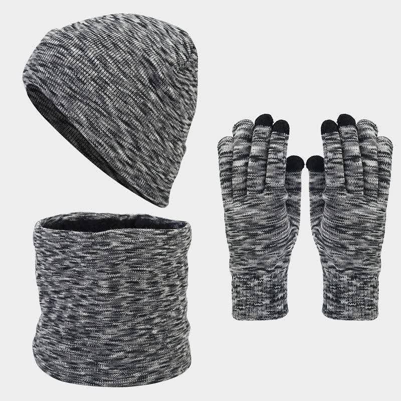 Juego de 3 guantes y bufanda unisex multicolores para teñir