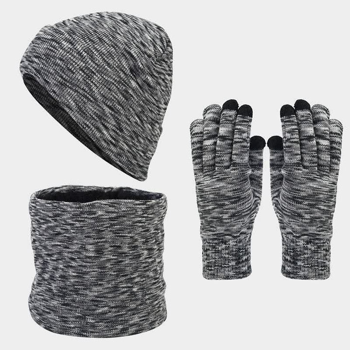 Juego de 3 guantes y bufanda unisex multicolores para teñir