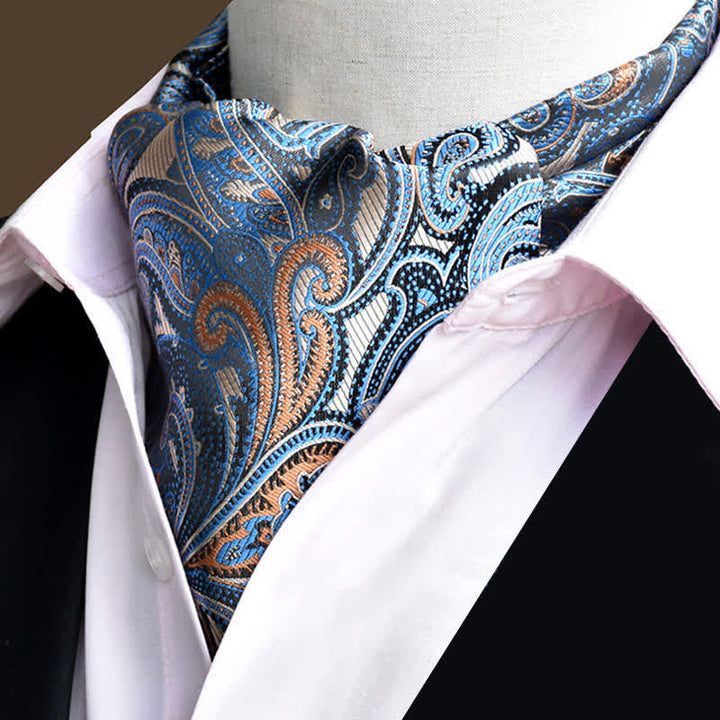 Corbata de cachemira con estampado floral Ascot para caballeros de SteelBlue Leisure Prom