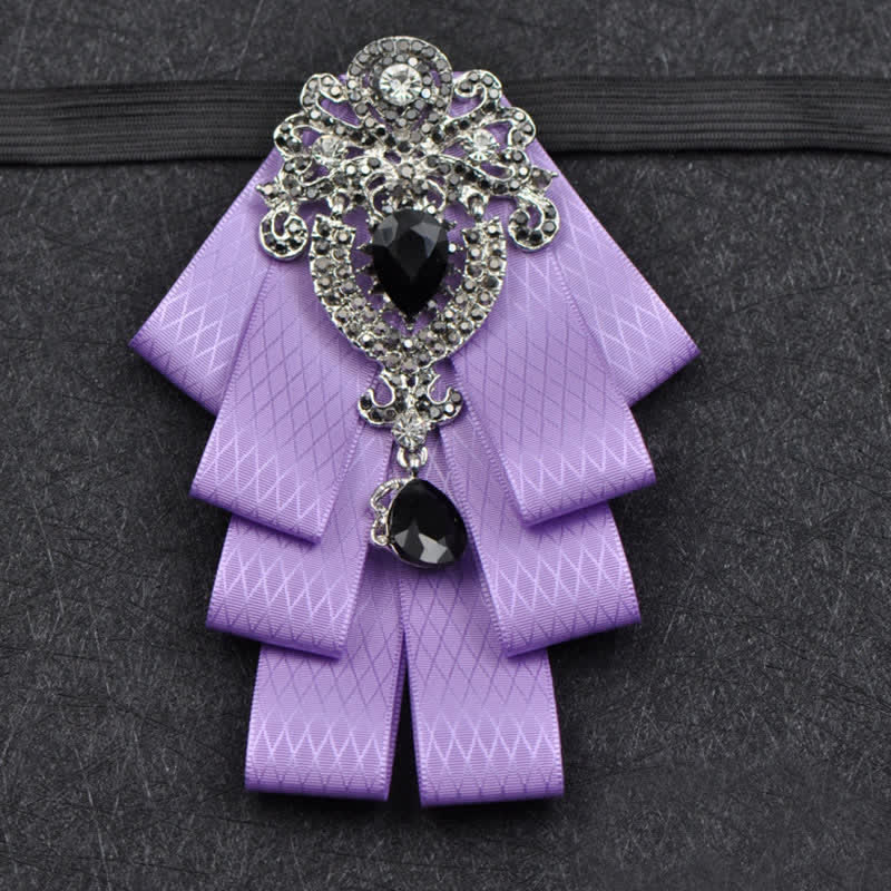 Conjunto de 3 pajaritas con diamantes de imitación negros a cuadros