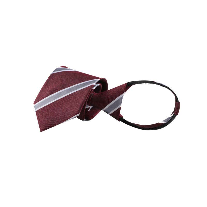 Corbata de rayas con cremallera para trabajo de hombre