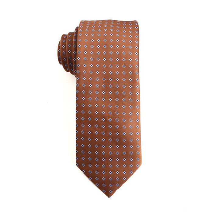 Corbata para hombre con micromotivos de la serie naranja y roja