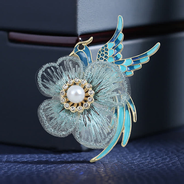 Broche de ave fénix bordada para mujer