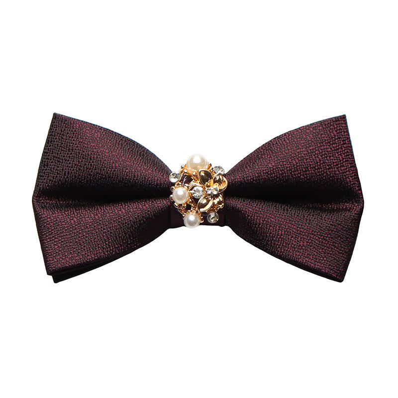 Pajarita de esmoquin formal con perlas para hombre